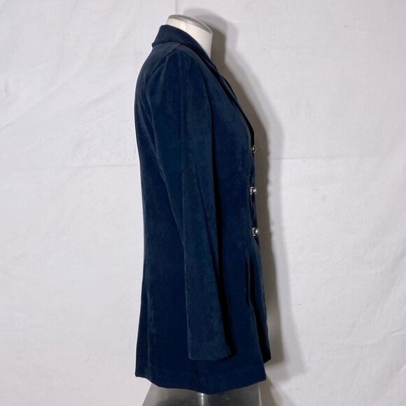 Vintage Amoretti Black 3 Toggle Long Blazer with Shoulder Pads M - Picture 4 of 13